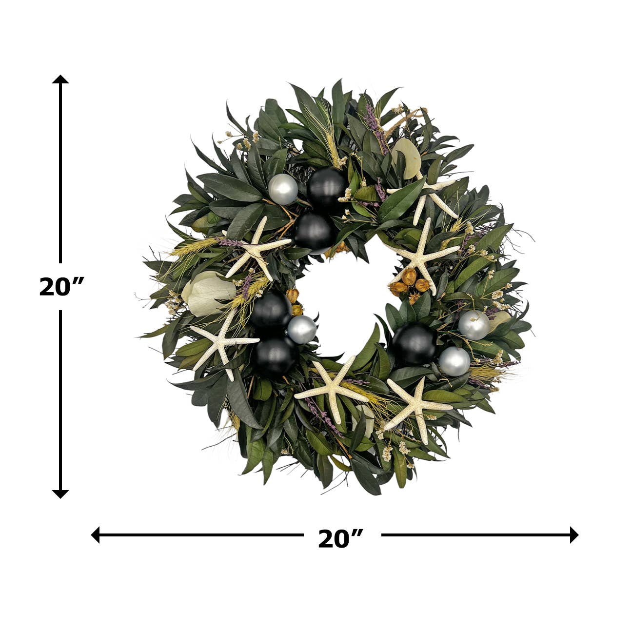 2626 Designs – wholesale Wreath – 20 inch Dried Preserved Decorative Mixed Wreath w/ Ornaments5