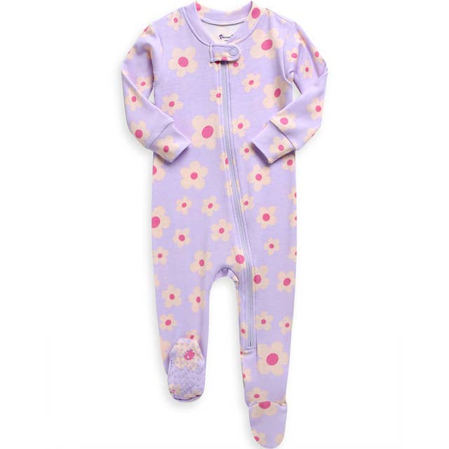 Modal Blooming Purple Baby Footie for wholesale by Vaenait Baby