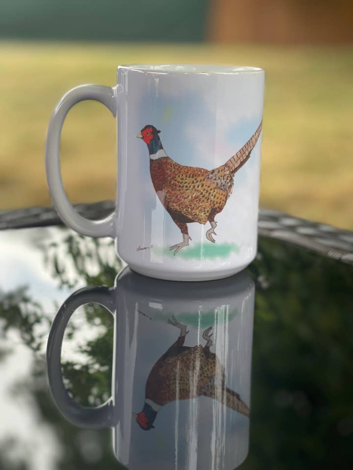 Ring-Necked Pheasant Mug – 15oz Nature-Inspired Coffee Cup for wholesale by Color Crumbs Club