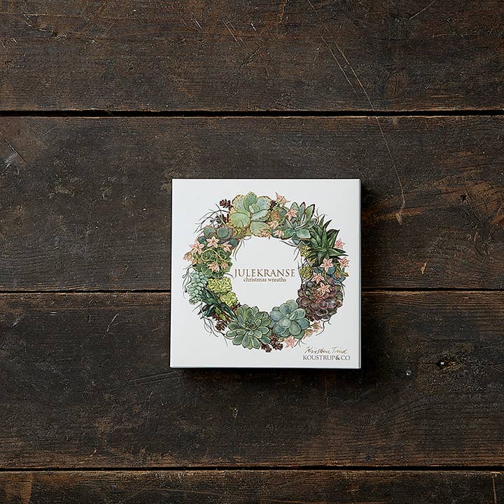 Square cards Christmas wreaths- Christsmas cards for wholesale by Koustrupco