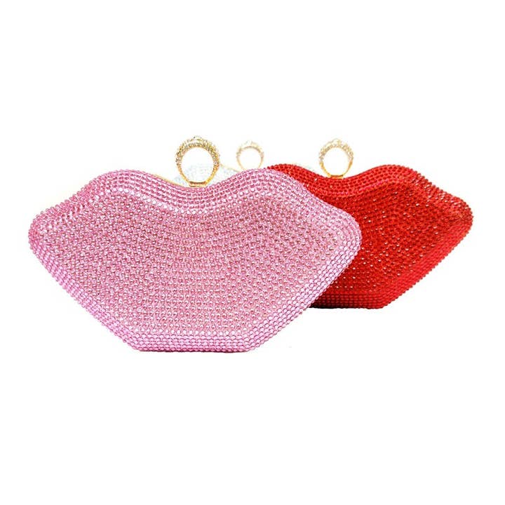 AB Lip Mouth Rhinestone Bag HB1642 for wholesale on Faire2