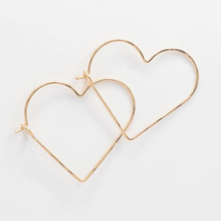 Petite Heart Hoop Earrings for wholesale by Collective Hearts