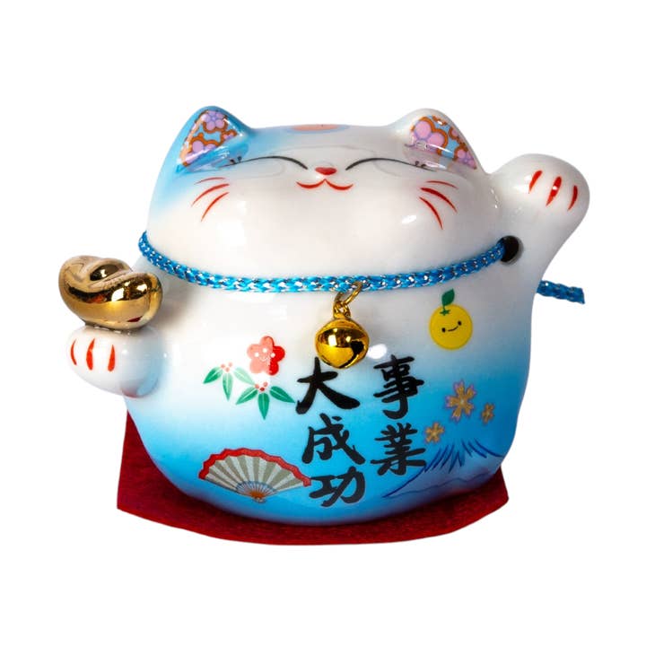 Figura de Cerámica Gato de la Suerte Azul de 3.5" (12/120) para venta al por mayor de Urban Tokyo
