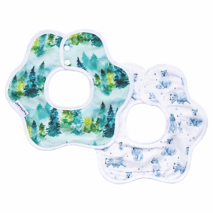 Lot de 2 bavoirs Roundabaut TINY TWINKLE Forest pour la vente par Idea Gioconda