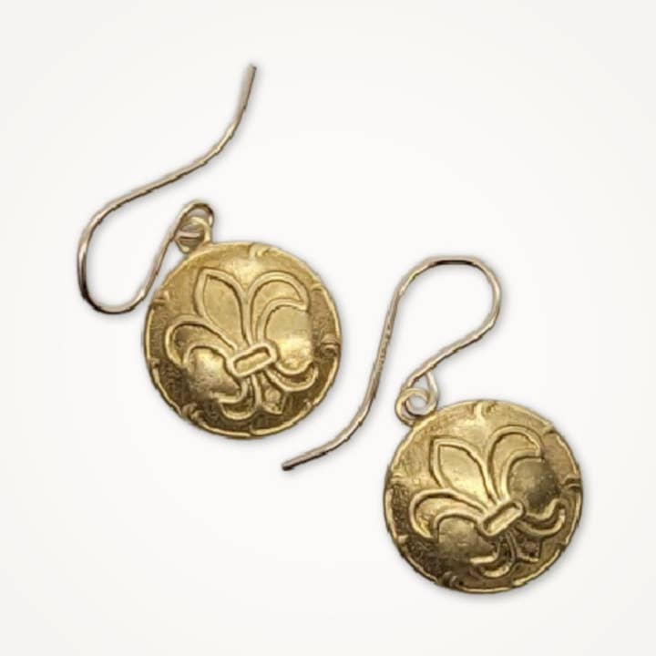 Fleur-de-Lis-Knopf-Ohrringe für den Großhandel von Beatrixbell Handcrafted