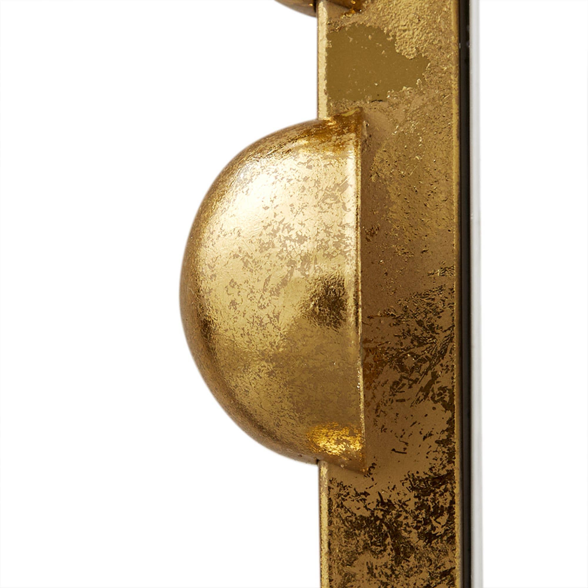 Olliix - Vente Miroir mural - Miroir mural encadré en fer rond Doré12