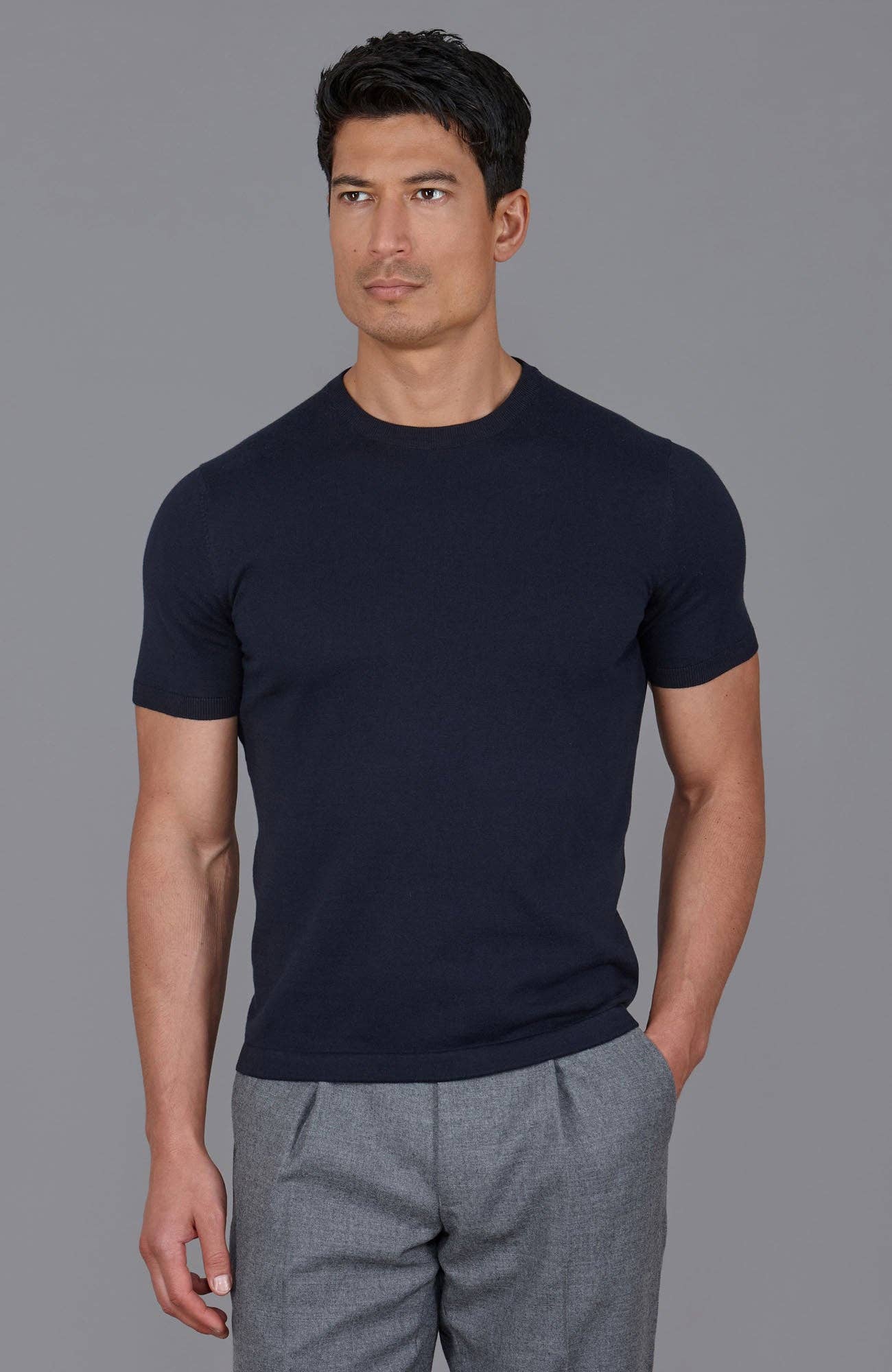 Paul James Knitwear - Wholesale T-Shirt - Men's - Mens Ultra Fine Cotton Knitted T-Shirt5