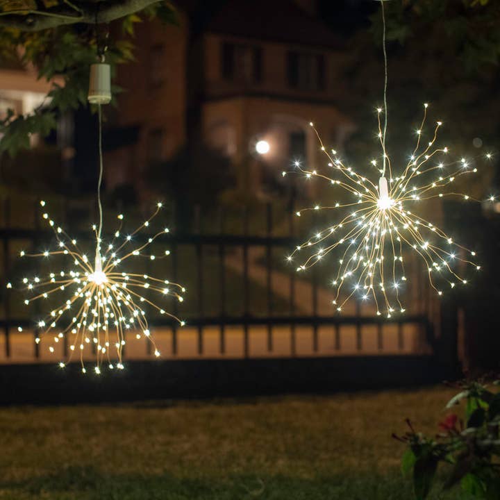 LumaBase - Wholesale String Lights - Battery Operated Starburst Lights With Remote Control, White