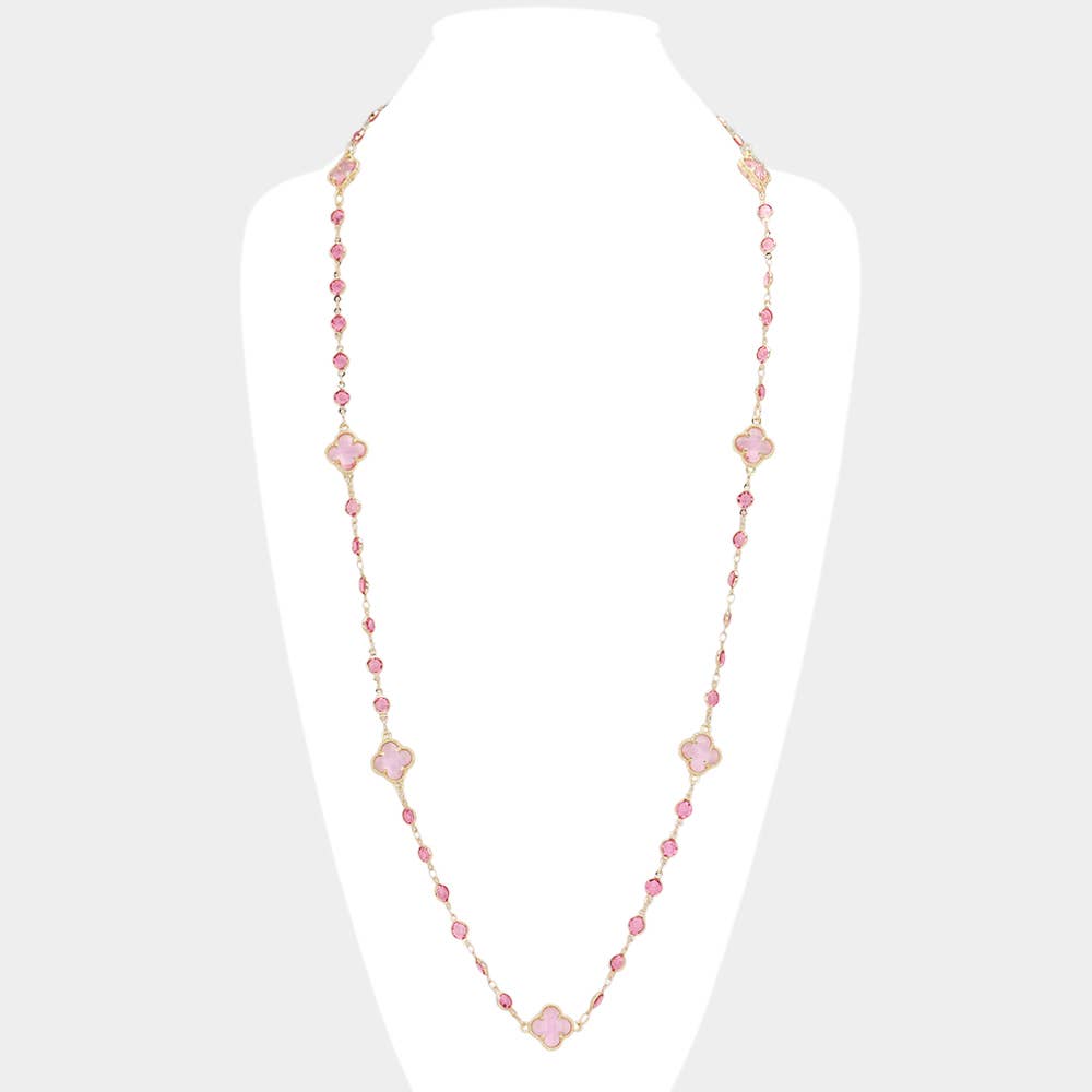 Sensibling Corp. - Wholesale Pendant/Charm Necklace - Quatrefoil Station Long Necklace7