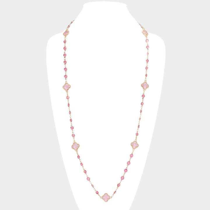 Sensibling Corp. - Wholesale Pendant/Charm Necklace - Quatrefoil Station Long Necklace7