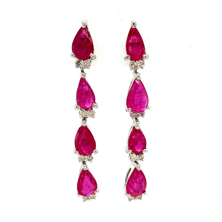 Ruby Earring in .925 Sterling Silver - KST 56248 for wholesale by Kotawala Jewels