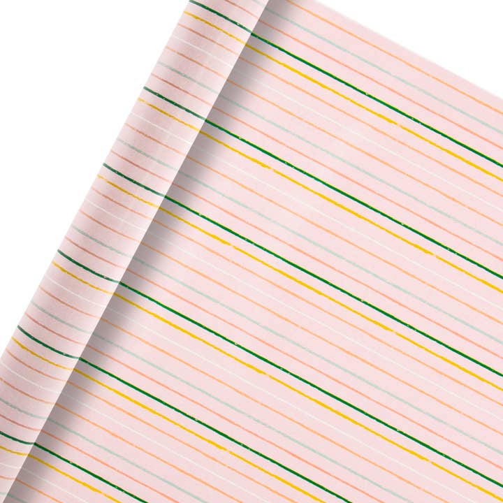 2M Multi-Occasion Wrapping Paper Roll - Pink Striped Design for wholesale by Hallmark
