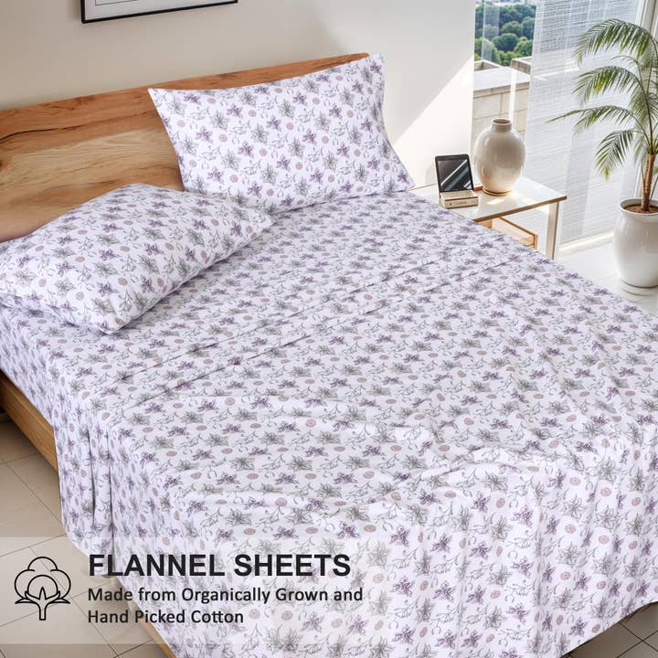 Ruvanti - Wholesale Sheet Set - RUVANTI Organic Flannel Sheets For All Seasons - Breathable & Super Soft - 4 Pcs by Ruvanti23