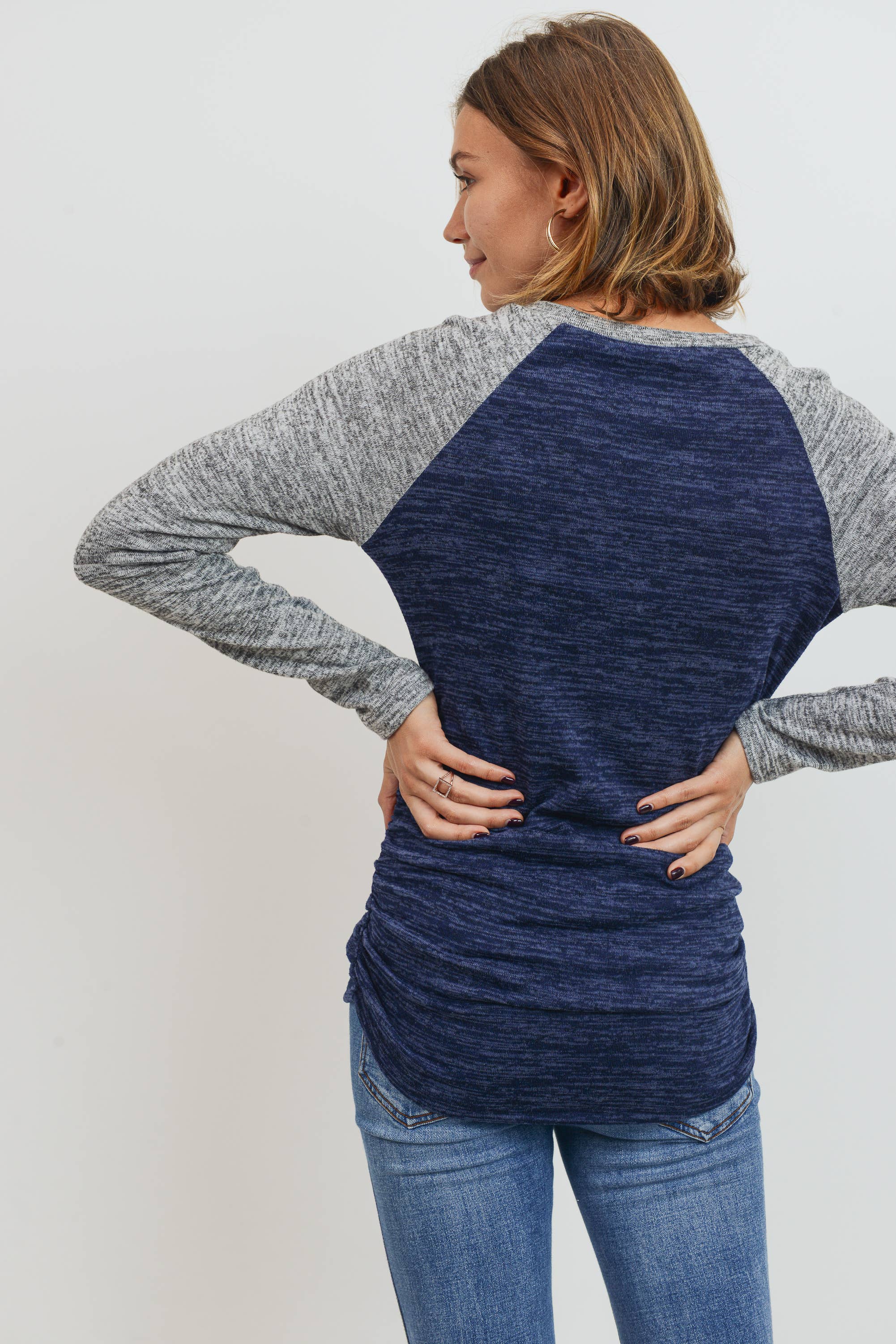 Hello Miz - Venta al por mayor Camiseta corta - Jersey color block jersey tejido maternidad17