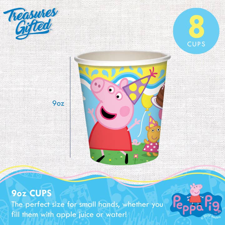 Treasures Gifted - Wholesale Disposable Cup - Peppa Pig Cups - 8pk - Peppa Pig Party Supplies