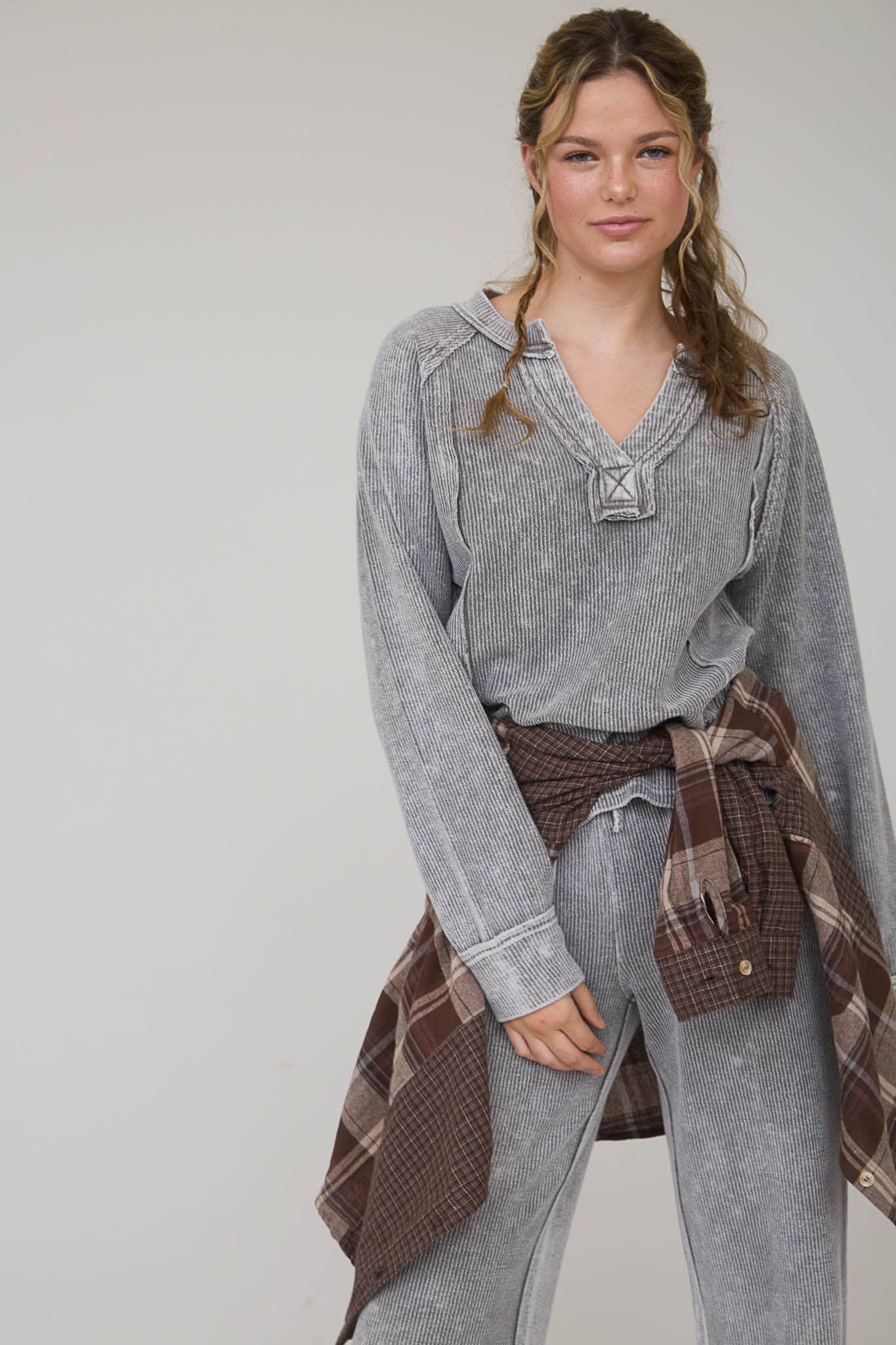 Blu Pepper – wholesale Byxor - Dam – TVÄTTADE HÖG MIDJA DRAWSNÖRE LOUNGEBYXOR13