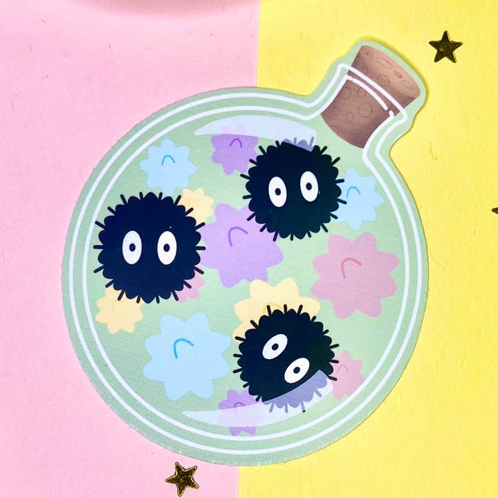 Anime movie inspired Vinyl sticker- soot sprite- potion for wholesale by The little birdee co