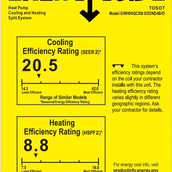 TOSOT - Wholesale HVAC Supplies - 9,000 BTU Mini-Split Heat Pump Air Conditioner-230V11