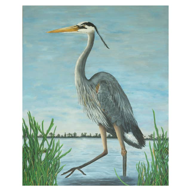 Heron Wall Art Print for wholesale by Yellow Dot Artist