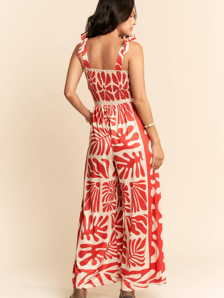 Davi & Dani – wholesale Jumpsuit - Dam – RETRO GEO BLOMMIG POSITION TRYCKT STICKAD JUMPSUIT10