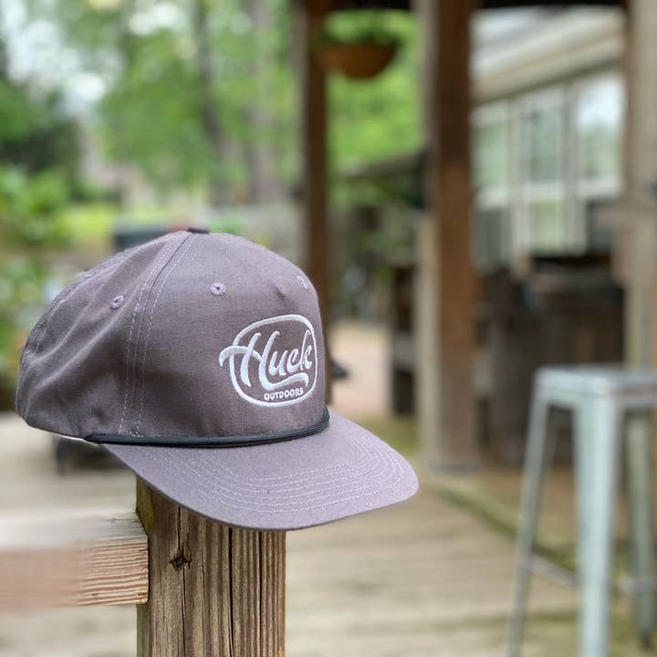 Huck Outdoors - Wholesale Flat Brim Cap - Unisex - Charcoal/Light Grey - Retro - Rope Hat2