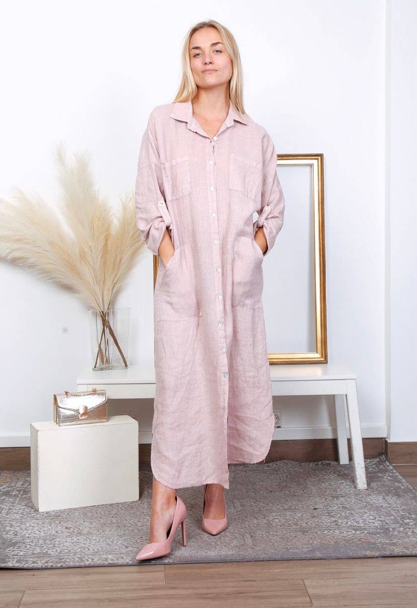 LÉA & LUC - Wholesale Dress - Women's - Long Dresses in 100% Linen REF. 11494