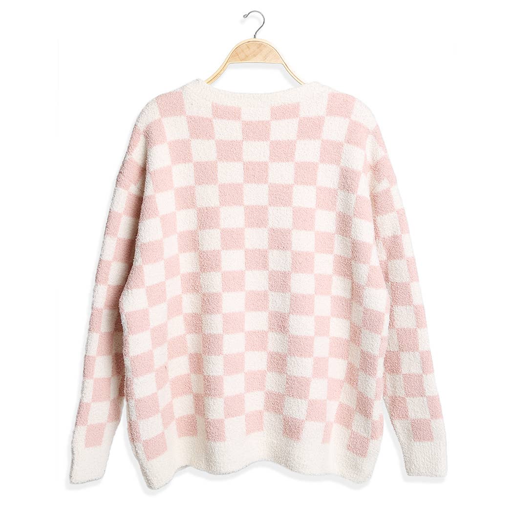 Fashion City - Wholesale Sweatshirt - Women's - Checkered Pullover Sweater Lounge Pajama Top11