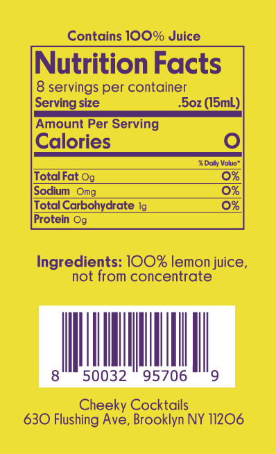 Cheeky Cocktails – wholesale Fruit juice – Lemon Juice 4oz2
