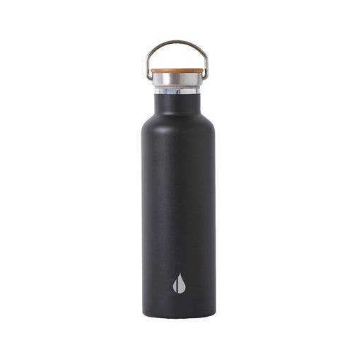 Elemental - Wholesale Water Bottle - Bottle - 25oz Classic Bamboo Black Stainless Steel