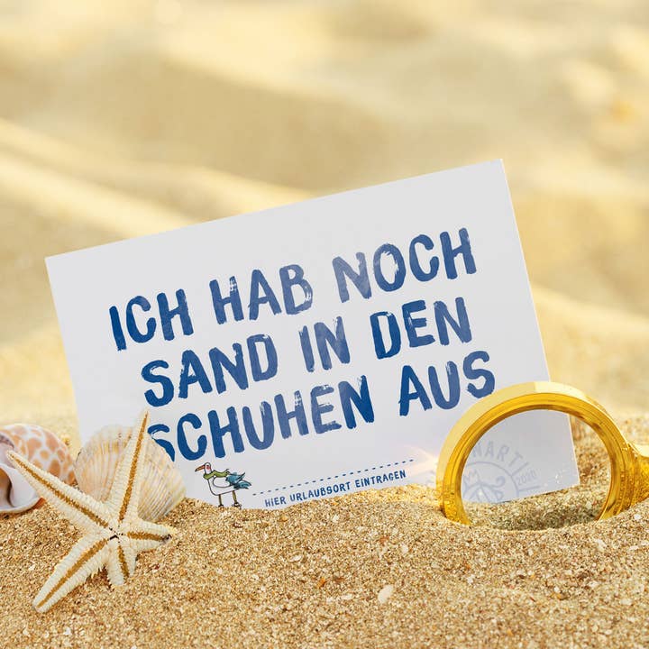 Postcard "Sand in the Shoes" | Funny Saying from the Sea for wholesale by Prinzenart