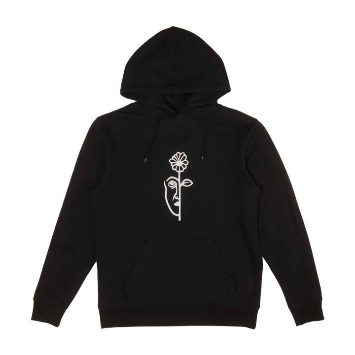 Sweat à capuche fendu noir pour la vente par AndFeelings