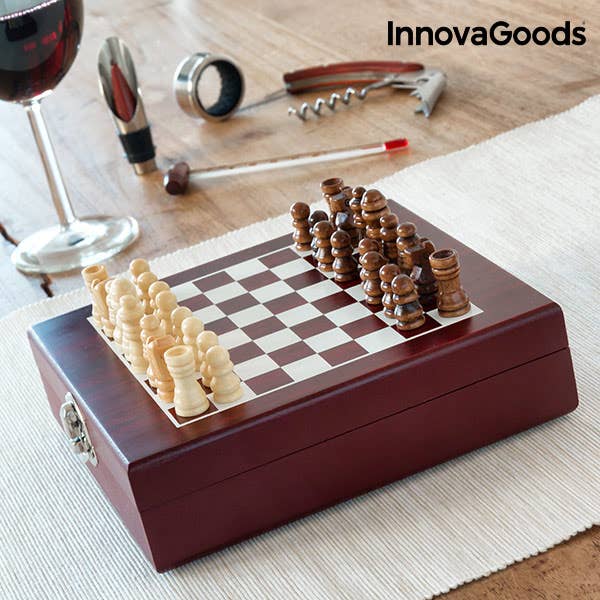 InnovaGoods - Wholesale Board Game - InnovaGoods Wine Accessory Sets, Wood and Steel3