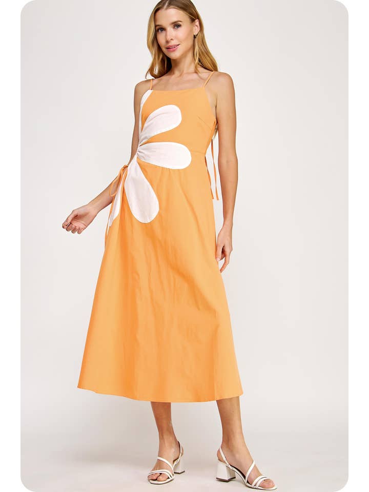 Strut & Bolt - Wholesale Dress - Women's - Sleeveless Side Cut-Out Flower Detail Midi Dress26