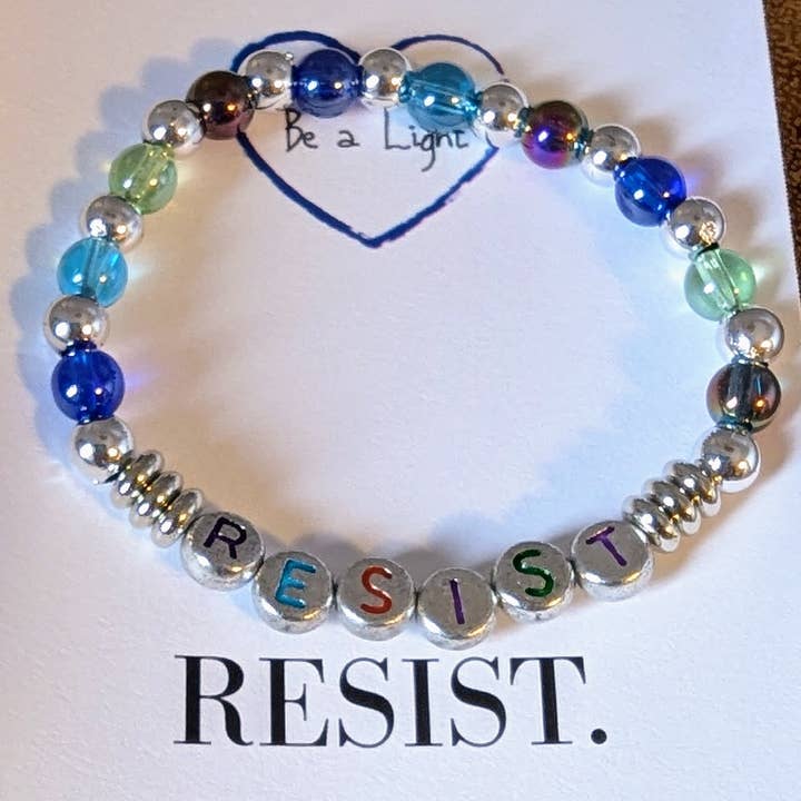 Pulseras de protesta, Digo no, Resiste, BLM, No a los reyes, unisex para venta al por mayor de Be a Light Jewelry