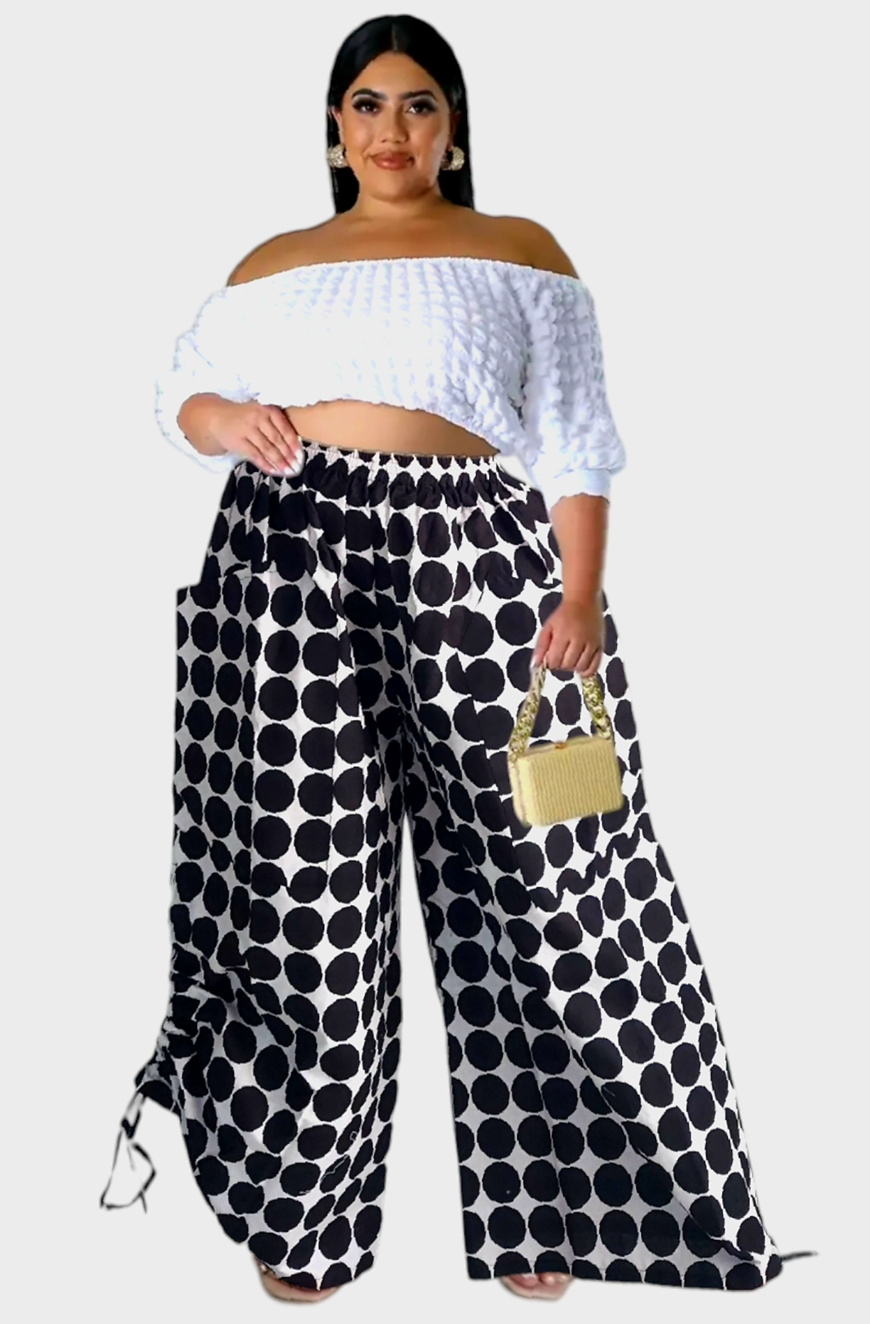 India Batik - Vente Pantalon – femme - Palazzo avec cordon de jambe ajustable - 76971