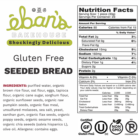 Eban's Bakehouse - Vente Pains/tortillas - Pain aux graines sans gluten2