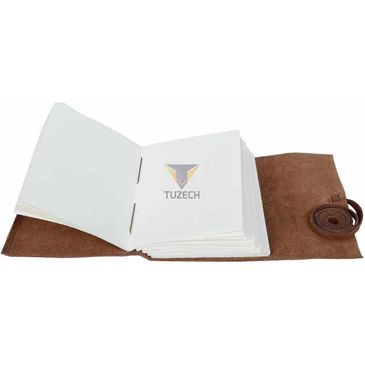 Tuzech Leather - Wholesale Journal/Diary - Tuzech Leather Journal Writing Notebook Antique Handmade Leather Bound Daily Notepad for Men/Women Unlined Paper for Art Sketchbook Travel Diary to Write in 7 Inches5