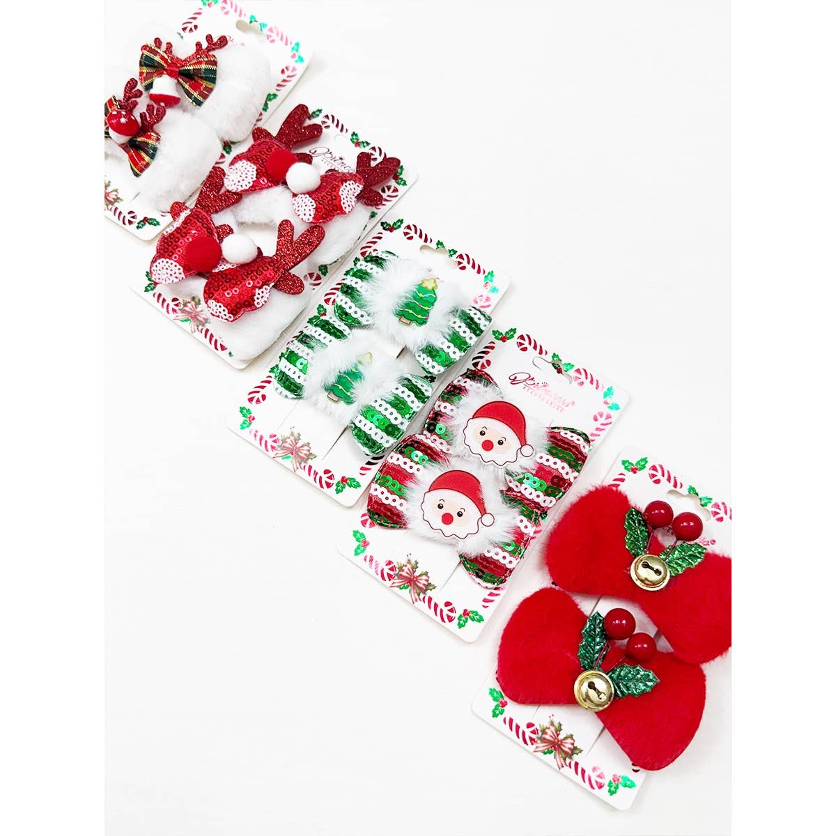 MIX COLOR Christmas Character Fur Hair Pins for wholesale on Faire3