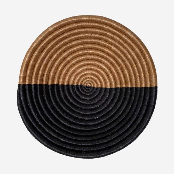 Hand Woven Basket, Black/Natural for wholesale by Agaseke Weaving Community