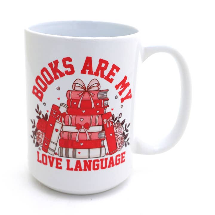 Books are My Love Language Mug, Valentine's Day for wholesale by Lenny Mud
