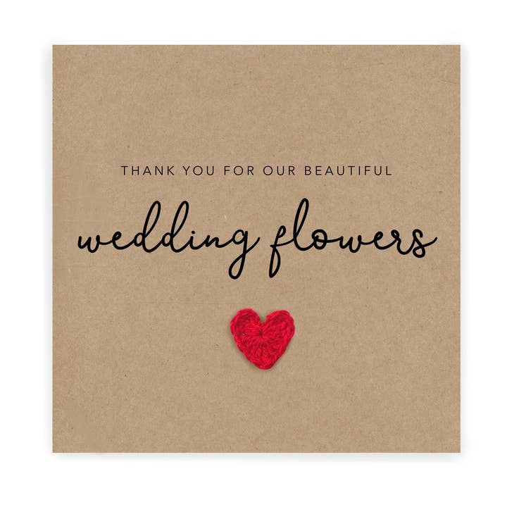 Florist Thank You Card, Wedding Thank You Card For Florist, for wholesale by Fifi's Handcrafted