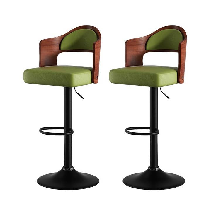 BlakOutlet - Wholesale Stool - Set of 2 Wooden Barstools PU Leather Upholstered Bar Chairs39