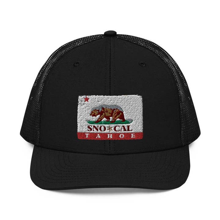 California Flag Lake Tahoe Trucker Cap for wholesale by Sno*Cal