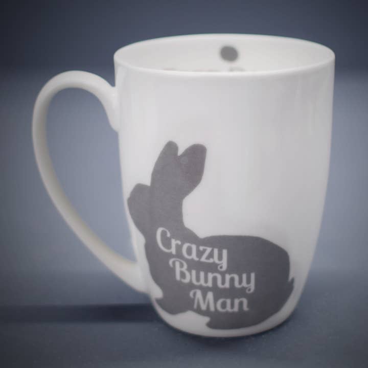 Mug Crazy Bunny Man - Différentes tailles pour la vente par Charlotte Clark Ltd