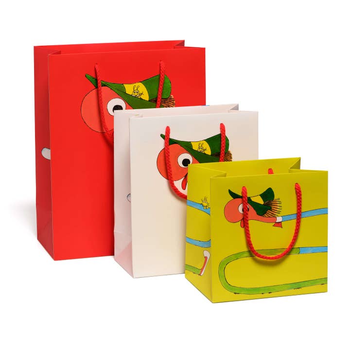 Grands sacs-cadeaux Lowly de Richard Scarry pour la vente par Red Cap Cards
