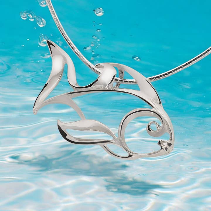 Angelfish Necklace – Seaplicity Collection - Sterling Silver for wholesale by Big Blue by Roland St John
