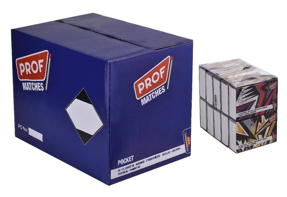 PROF - Wholesale Matches - PROF Set of 10 boxes of 40 matches 42 mm2