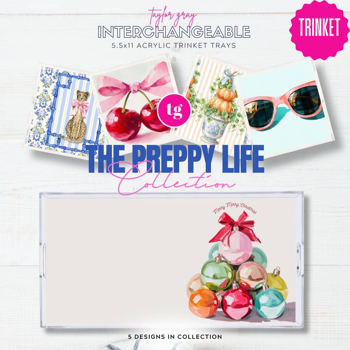 5.5x11 EL ESTILO PREPPY juego de inserciones para bandeja de baratijas, set de 5 para venta al por mayor de TAYLOR GRAY