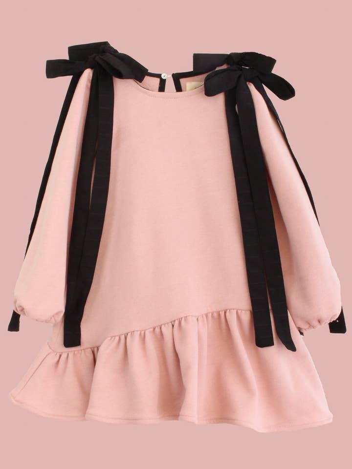 Vestido Juliette rosa pastel con lazos para venta al por mayor de Lua Melancia