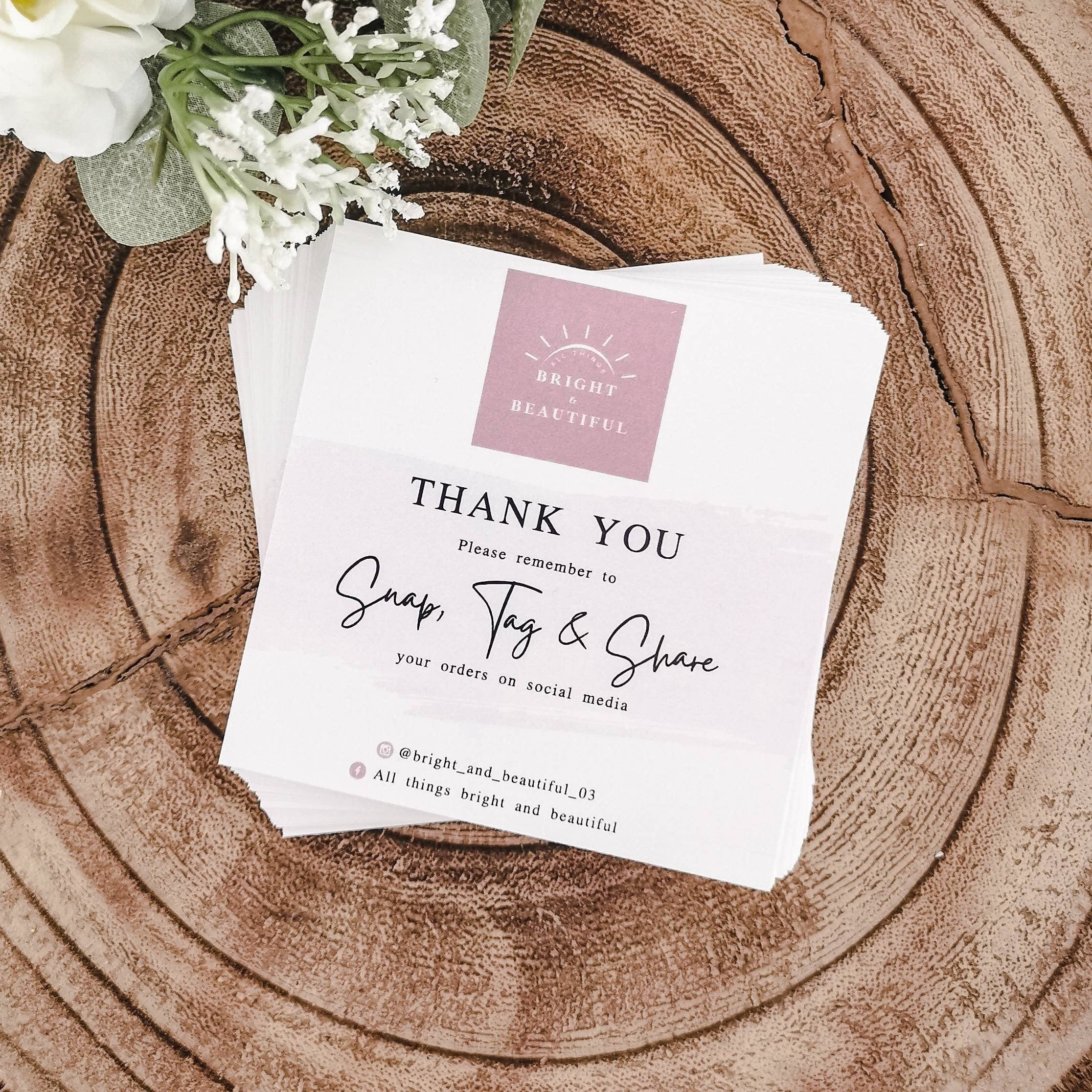SR Creative Studio – wholesale Thank you card – Custom Business, Snap Tag, Compliment & Thank You Cards2
